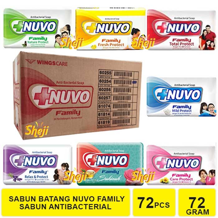 Sabun Batang Nuvo Antibacterial 76 Gram 1 Dus Isi 72 Batang