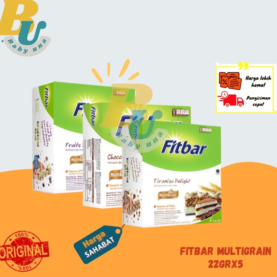 

[KODE PRODUK FTYGM6234] FITBAR Healthy Snack Source of Fiber 5 x 22gr Fit-Bar TERMURAH isi 5 pcs / Babyuna