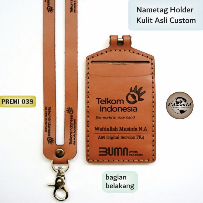 

Nametag Kulit Asli Custom