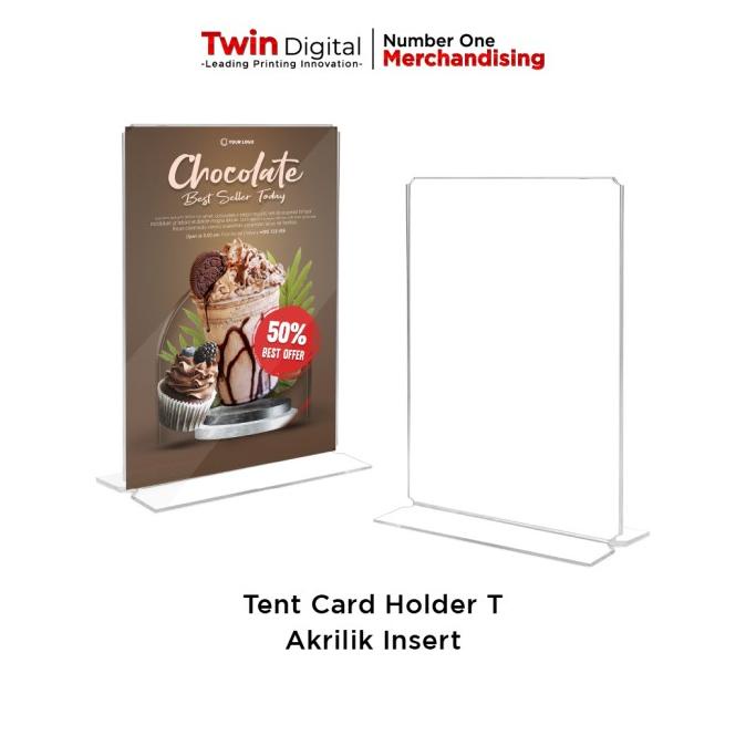 

Tent Card Holder Insert Model T Acrylic Potrait - No Meja T Akrilik