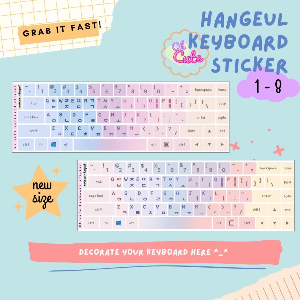 

Grosir Korean Hangul Keyboard Sticker For Windows Aesthetic Palette Color - Oh Cute Stiker Wxs