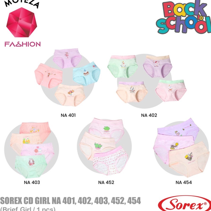 ✓ Sorex Celana Dalam Anak Perempuan Kids Girl - NA 401 ; 402 ; 403 ; 452 ; 454- Segitiga Super Soft