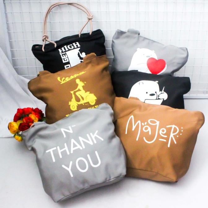 Totebag Kanvas Sumbu Tas Tote Tali Sumbu Tas Wanita Tali Sumbu Etnik