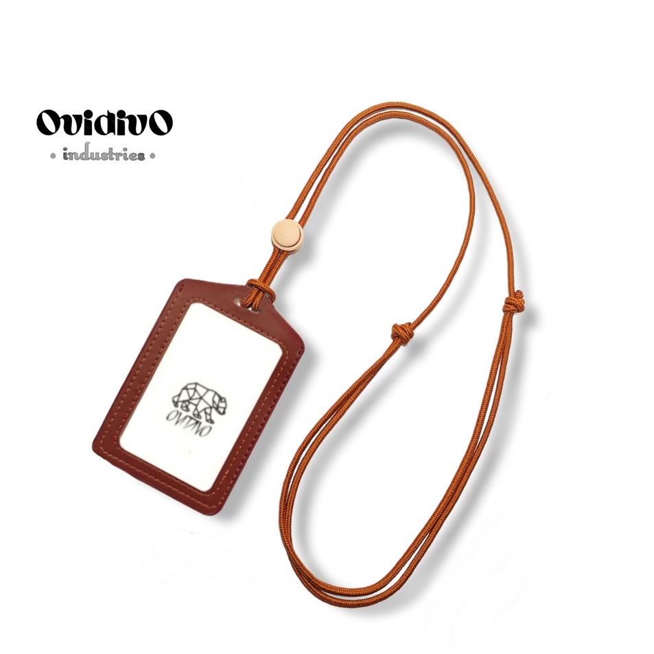 

[KODE PRODUK ZJMJA4879] Basic Lanyard ID Card holder nametag kulit premium