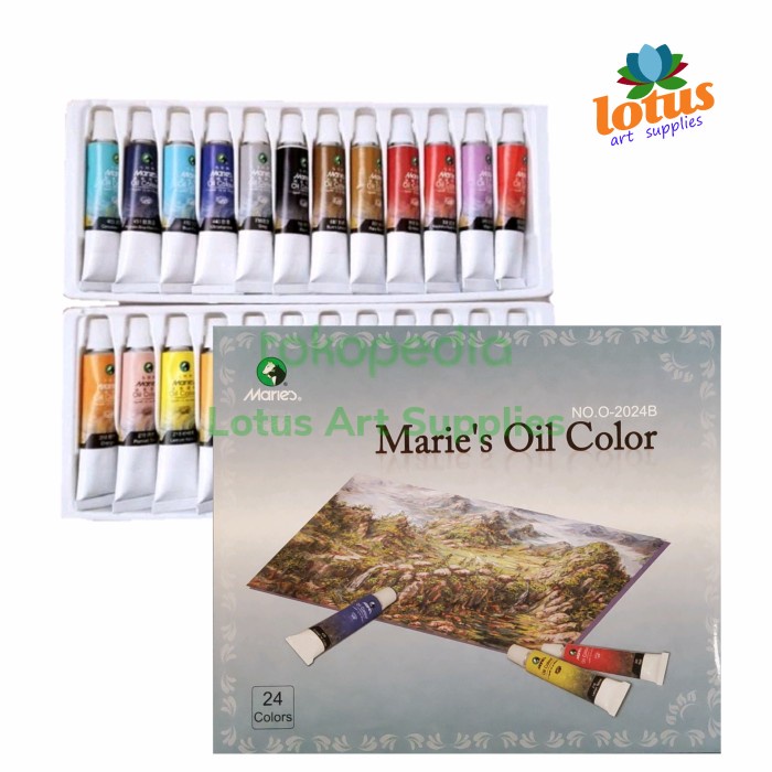 

Terlaris Maries Oil Color Set 24 Warna X 12Ml Tube - Cat Minyak