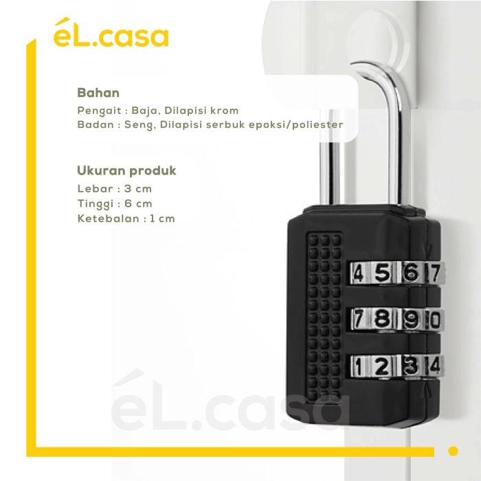 Gembok Tas Koper Loker Laci Lemari Kombinasi Angka