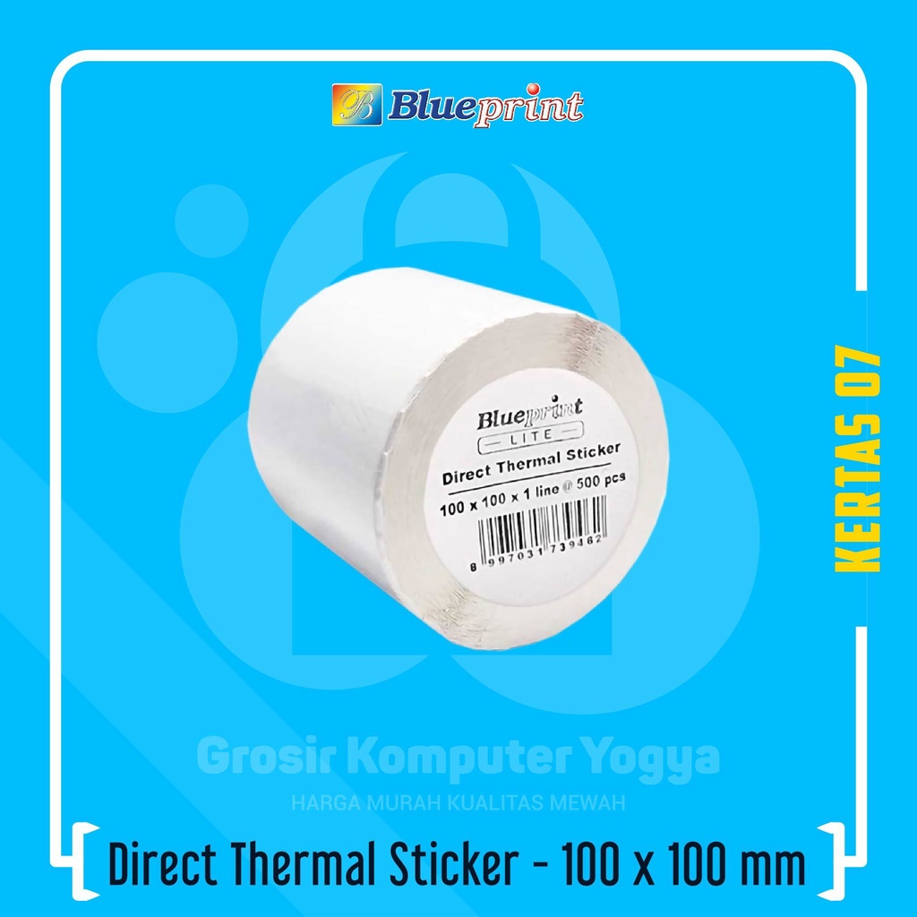 

Blueprint Direct Thermal Sticker Kertas Resi - 100 x 100 mm 500Pcs