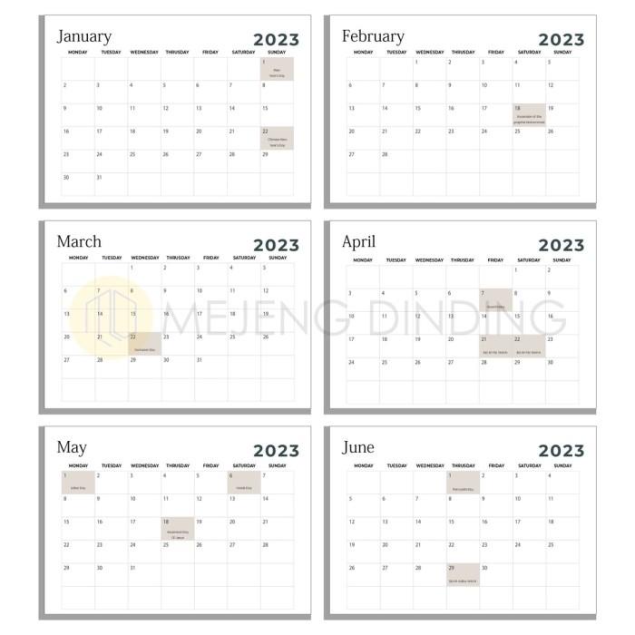 

Kalender Meja 2023 Simpel Planner Agenda