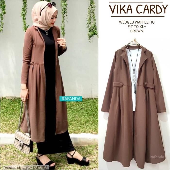 (( BISA COD) VIKA CARDY - CARDIGAN - BLEZER PANJANG WANITA - BAHAN WAFFLE