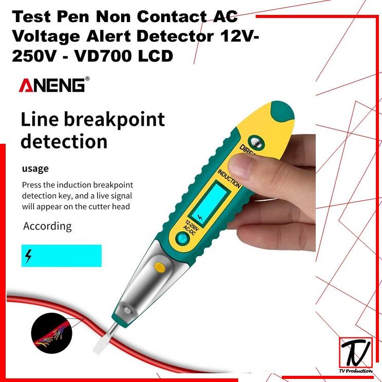 Terbaik Test Pen Lcd Non Contact Ac Voltage Tespen  12V-250V - Vd700 Alat Penguji Tegangan Listrik O