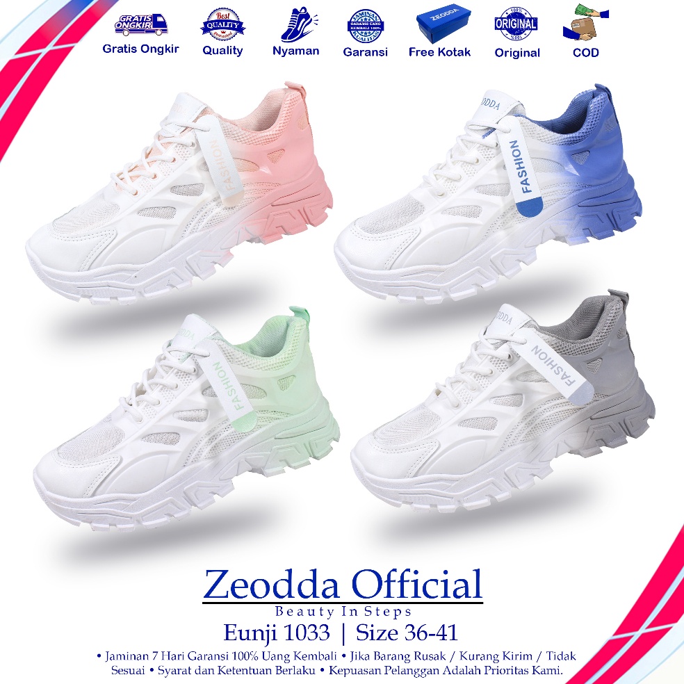 RECOMENDED|| Zeodda "Free Kotak" Eunji Sepatu Sneakers Wanita Casual Korea Style 1033