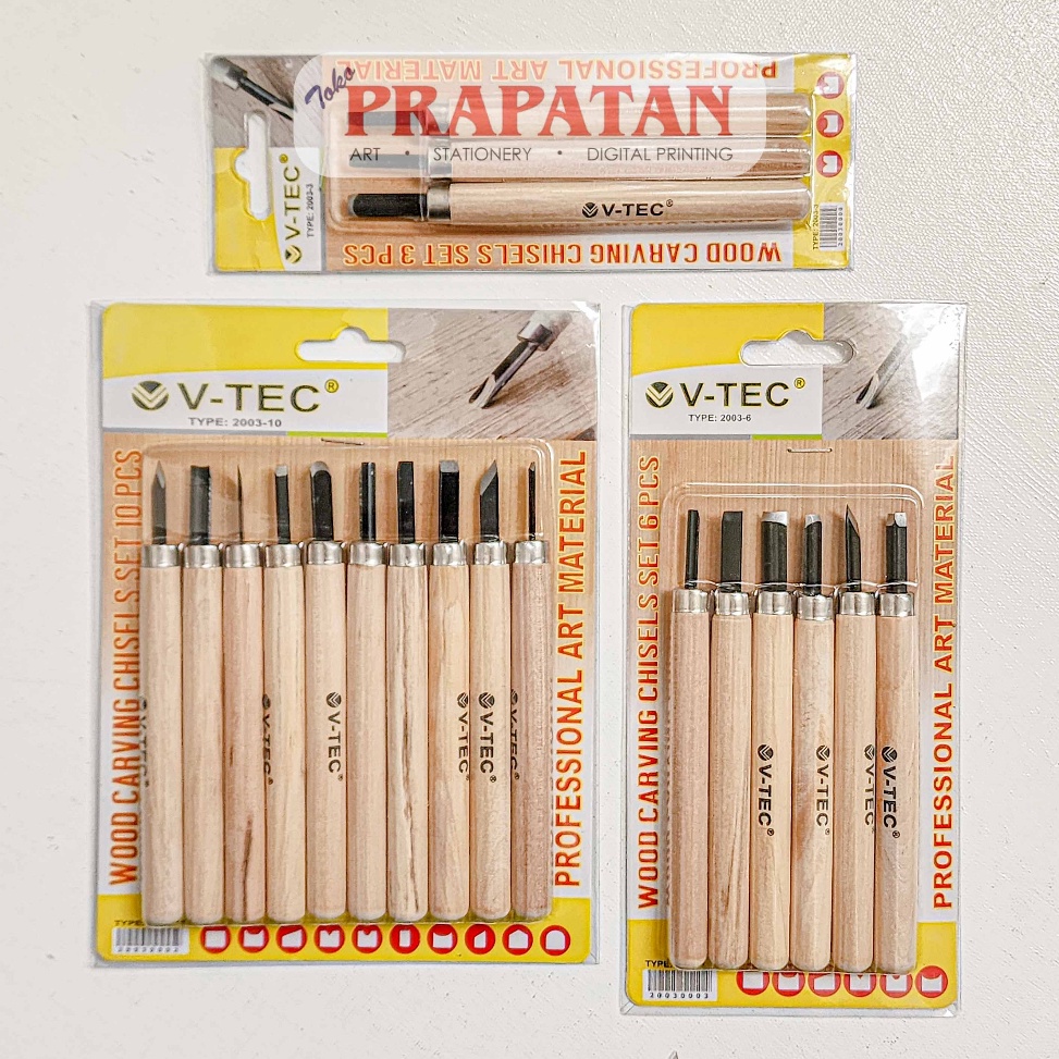 

[KODE PRODUK FZ6EN9183] V-TEC Wood Carving Tool Set | Pisau Ukir
