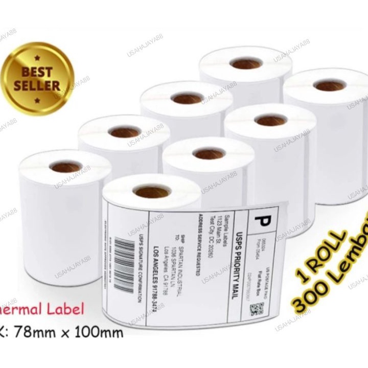 

GSDF9597ꕥ LABEL THERMAL 78 x 100 KERTAS STICKER BARCODE 78 x 100mm isi 300 pcs ㊭