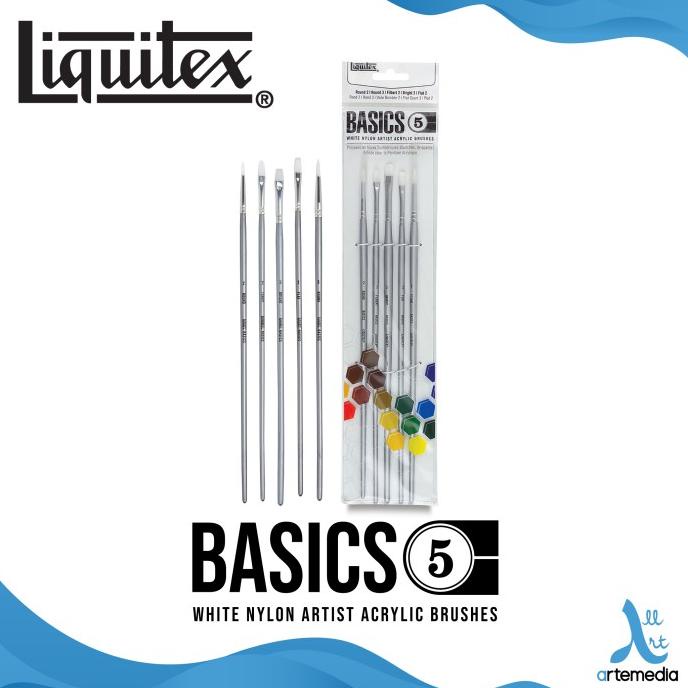 

Kuas Lukis Liquitex Basics Set 5 White Nylon Long Handle