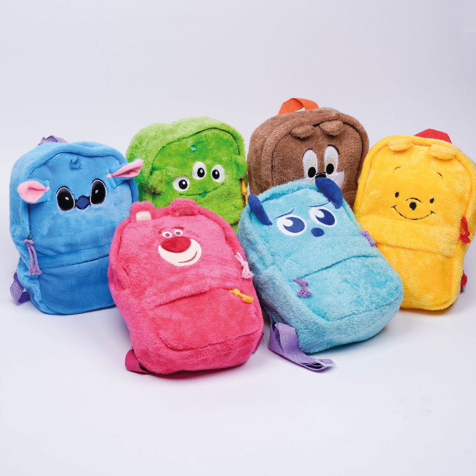 Original BOO Tas Ransel Disney Plushie Karakter Lotso Monster Mini Inc Pooh Backpack Bulu Lucu Kecil