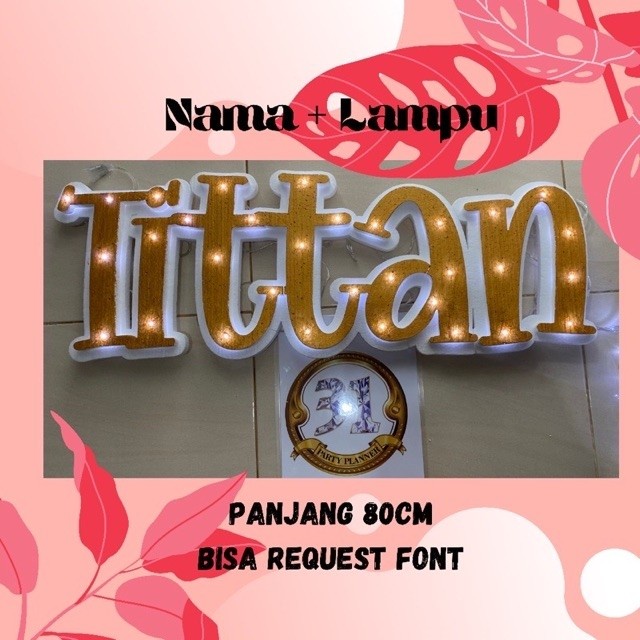 

Terlaris Nama Styrofoam+ Lampu 80Cm Warna Bisa Request