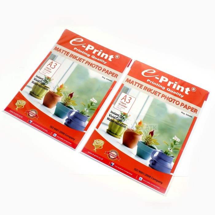 

Terlaris E - Print Photo Paper Inkjet Matte A3 130Gsm 50S - Pot Bunga - Pack