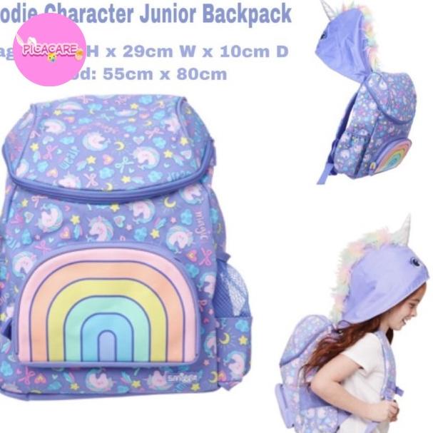 Smiggle Backpack Junior Hoodie Unicorn Ungu Tas Anak TK SD Original