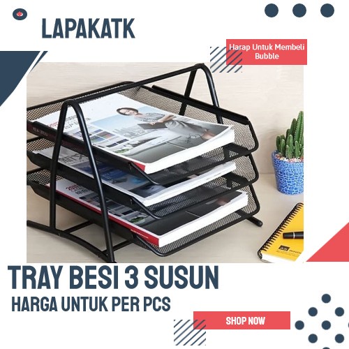 

Terlaris Rak Kertas Besi 3 Susun / Document Tray 3 Tier