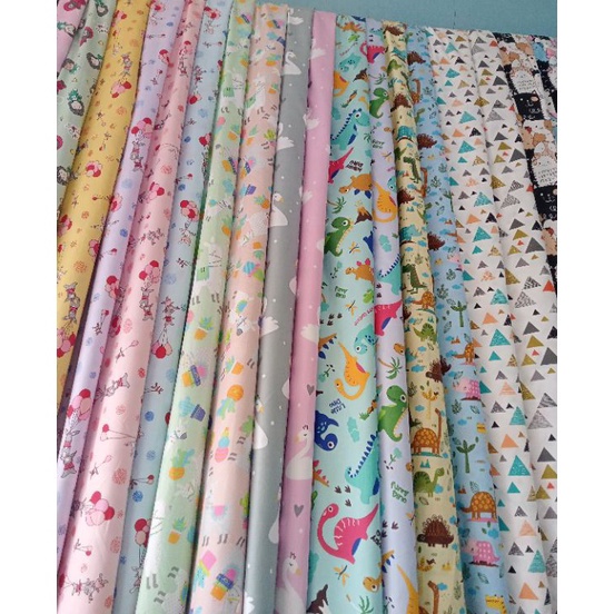 Realpct Bahan Kain Baju Anak Katun Meteran bunga  lebar 240cm