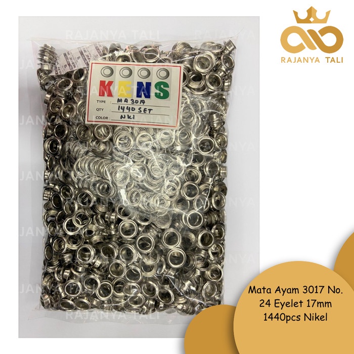 

Terlaris Mata Ayam 3017 No.24 Eyelet 17Mm 1440Pcs Nikel