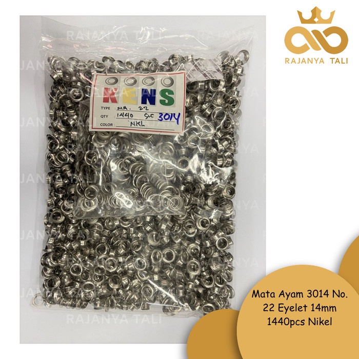 

Terlaris Mata Ayam 3014 No.22 Eyelet 14Mm 1440Pcs Nikel