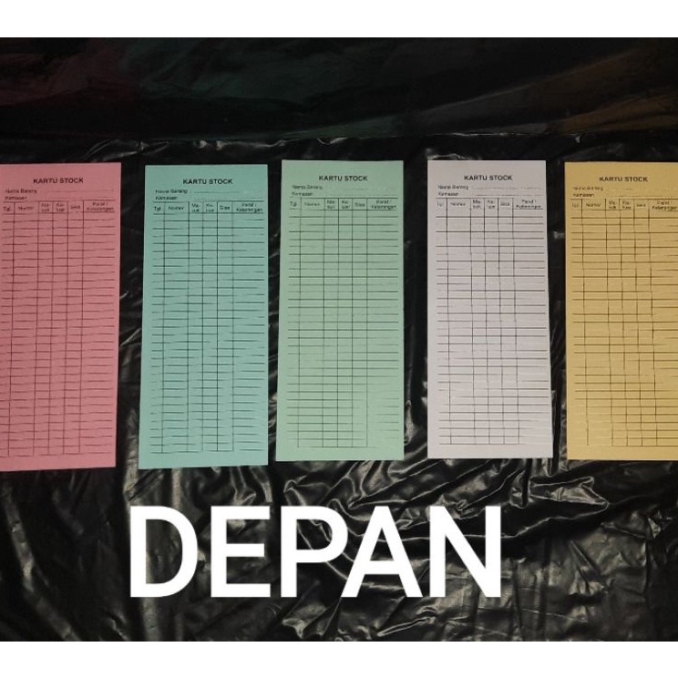 

[KODE PRODUK AFZHA6164] Kartu Stok Barang & Obat. 1 Paket Berisi 100 Lembar Dengan warna 5 Pilihan.