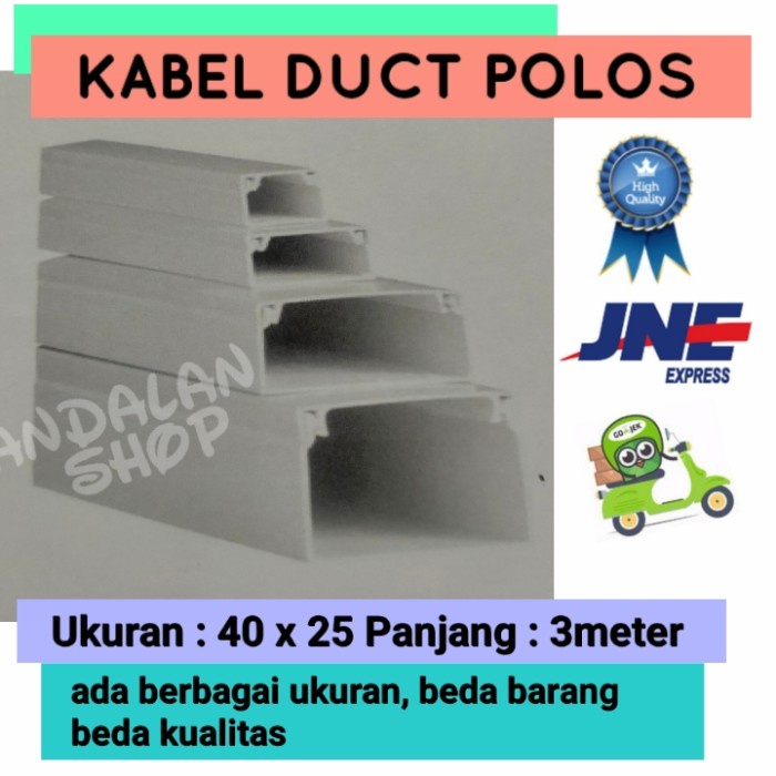 Terlaris Kabel Duct Pvc 40 X 25/ Kabel Duct Listrik/ Bungkus Kabel Polos