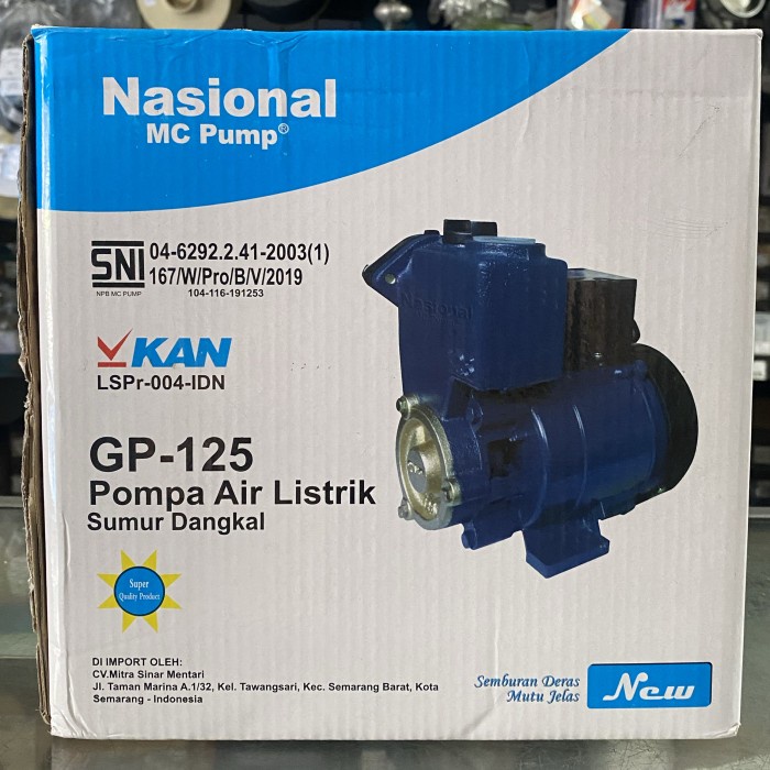 POMPA AIR SUMUR DANGKAL NASIONAL GP-125 125watt