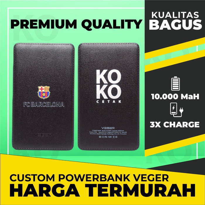 Terlaris Custom Powerbank Promosi / Souvenir 10.000Mah Print Uv Full Warna