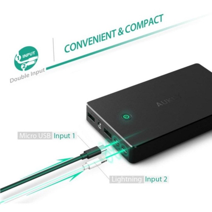 Terlaris Power Bank Aukey 20000Mah Black