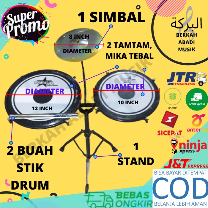 Terlaris Tamtam Drum 2 Drum Tam Tam Dram Tamtam Tam Tam Dram Drum Anak Bisa Cod