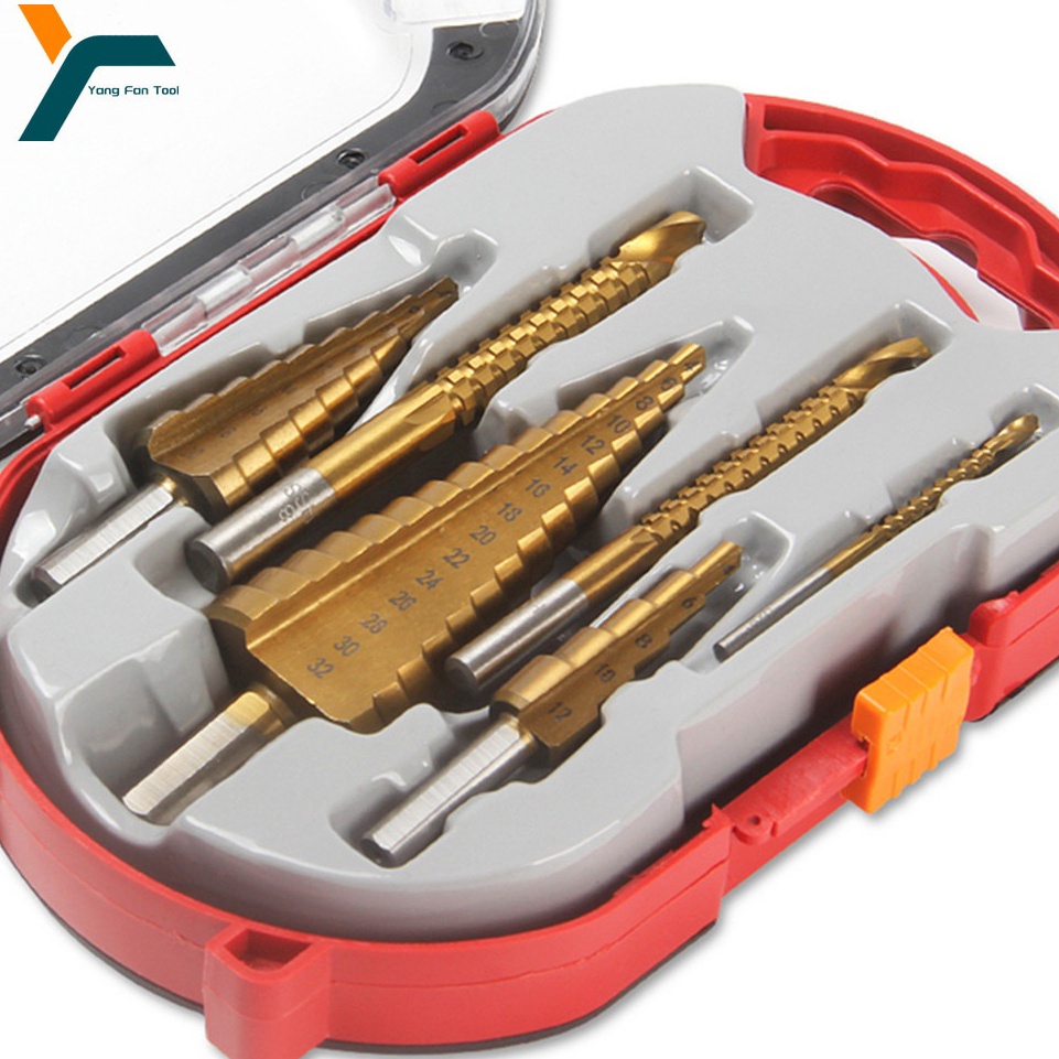 Terbaik 6Pcs Mata Bor Pagoda Spiral Besi Kuningan Kayu Plastik Step Drill Tingkat Payung Cone HSS  S