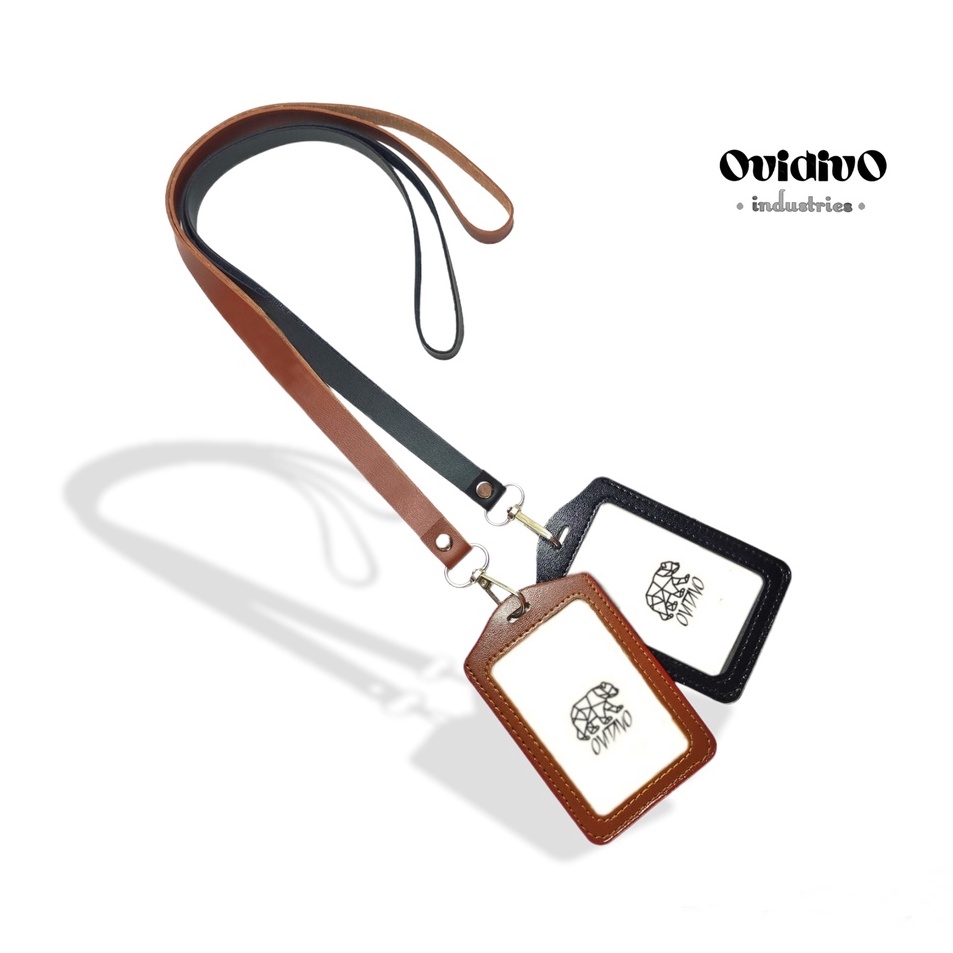 

⚡TOK SIAP 【COD Lanyard ID card gantungan Name tag kulit