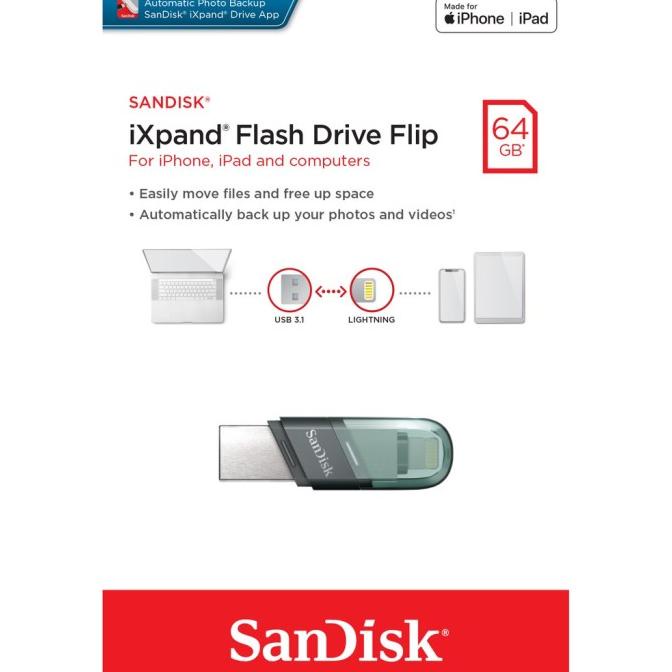 OTG FLASH DRIVE FLIP SANDISK IXPAND90 - 64GB