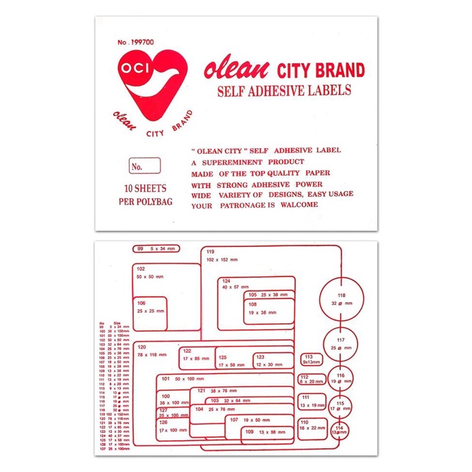 

STICKER LABEL / LABEL HARGA OCI ISI 10 LEMBAR