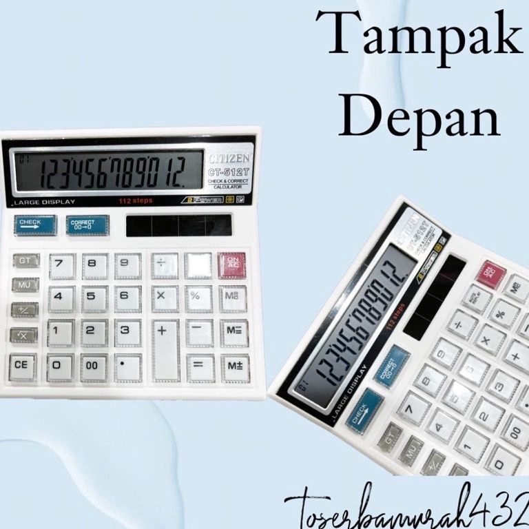 

Terlaku.! KALKULATOR CITIZEN,CITIPLUS,ESA -512T 12 DIGIT PUTIH VSK