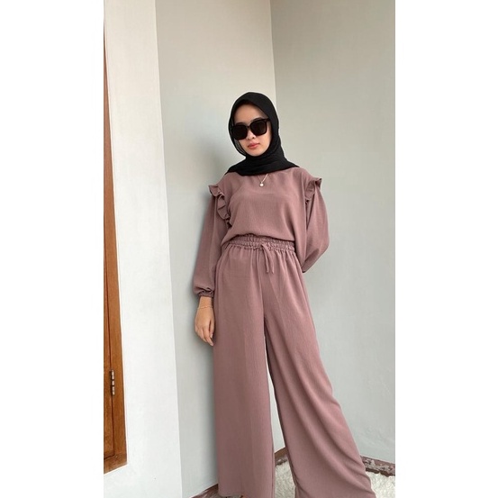 READY. RUBY SET//SETELAN KULOT KRINKEL//OOTD KEKINIAN// SETELAN TERLARIS// SETELAN PALING BANYAK DI 