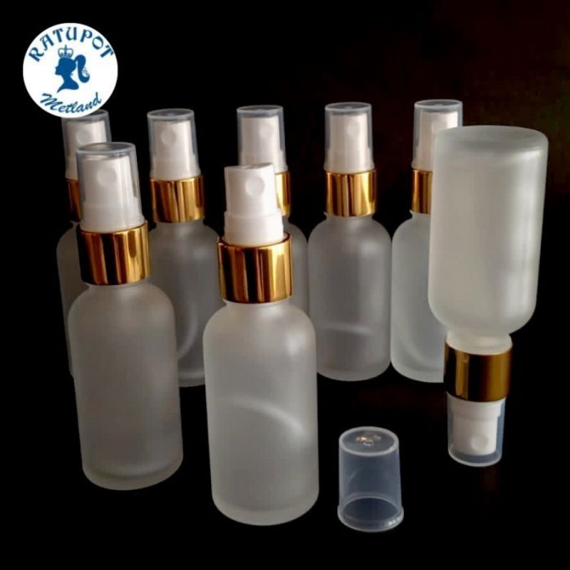botol 30 ml kaca frosted spray gold