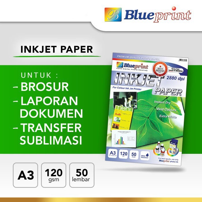 

Terlaris Blueprint Bp-Ipa3120 Inkjet Paper - Kertas Inkjet A3 50 Lembar