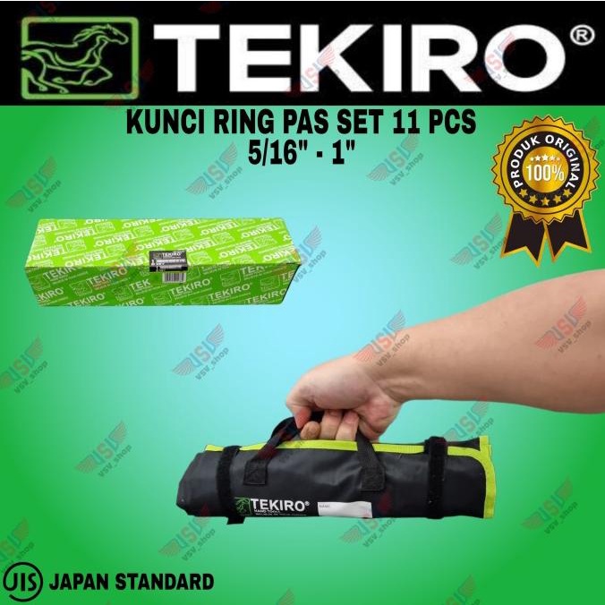 Tekiro Kunci Ring Pas Set 5/16"-1" / Ringpas Sae 11Pc / Kunci Pas Ring