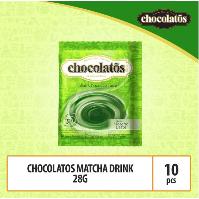 

Chocolatos Drink Matcha Latte 24 gr sachet - 1 renceng isi 10 sachets