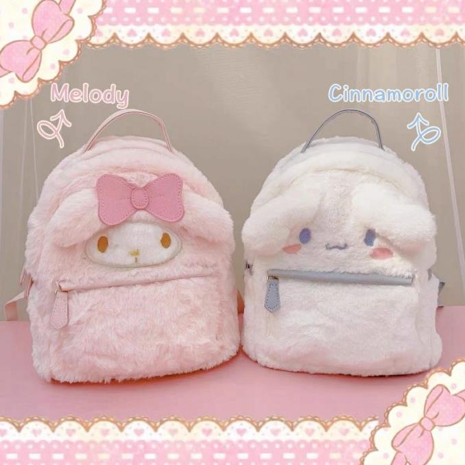 Tas Ransel/Tas Punggung Bulu My Melody/Cinnamoroll