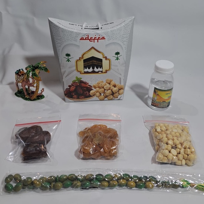 

[ SALE ] PAKET 2 oleh oleh haji dan umroh air zamzam ori + kacang arab + Tasbih Fiber