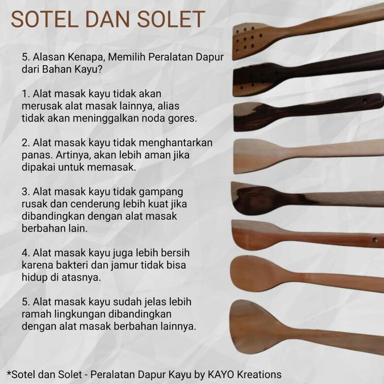 Sutil Solet Entong Nasi Kayu Sono Panjang 35Cm - Peralatan Dapur Kayu