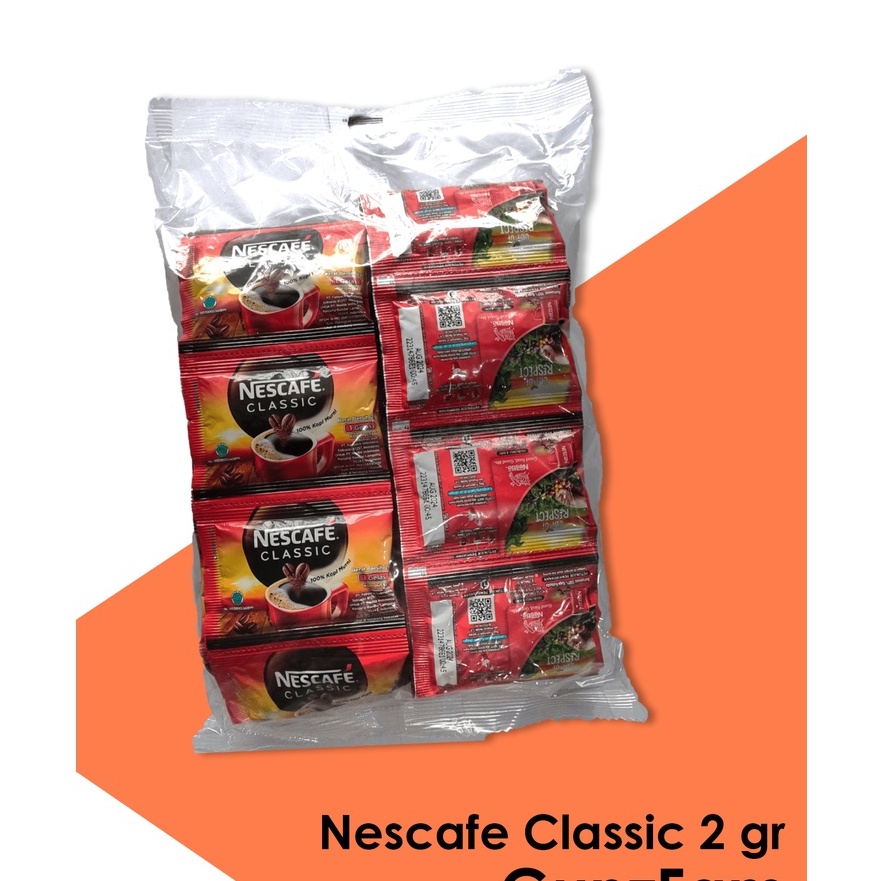

NESCAFE Classic Sachet 2gr / 1 Pack isi 60 Sachet Kopi Instan Hitam Sachet 2gr ✔