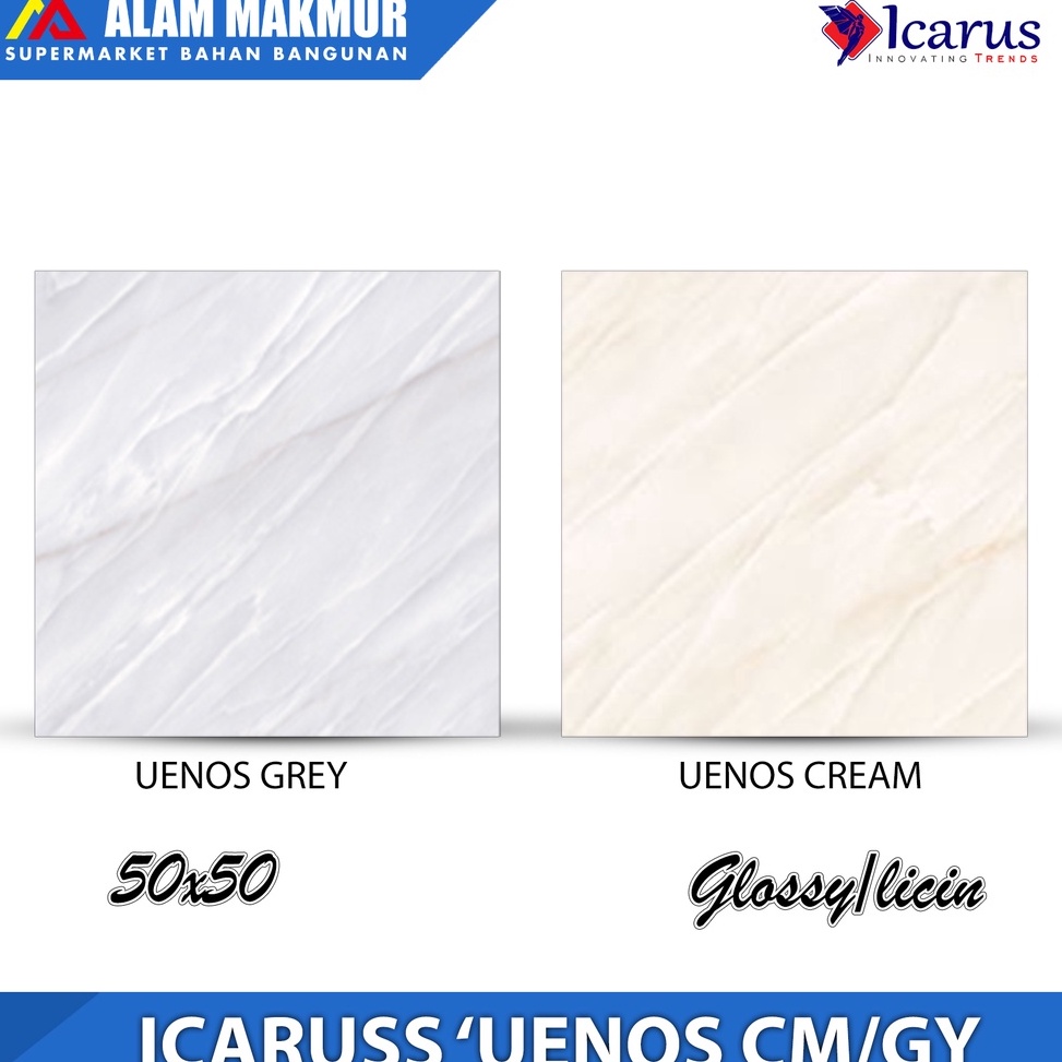 Harga Murah.. Keramik lantai 50x50 Icarus uenos grey/cream CDC