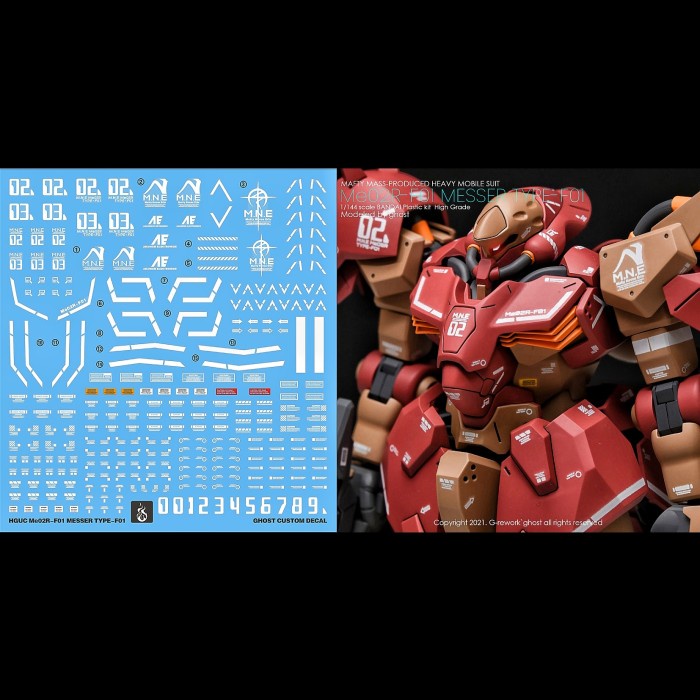 MUST HAVE HG MESSER TYPE F01 WATER DECAL GHOST CUSTOM DECAL TERLARIS