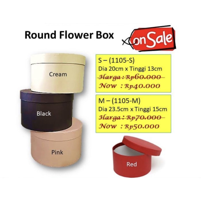 

Terlaris Round Flower Box Big D25 T18 Bunga Box Barang Florist