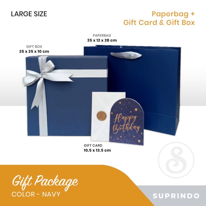 

Terlaris Premium Gift Set Paper Bag + Kotak Kado + Kartu Ucapan (Besar, Biru)
